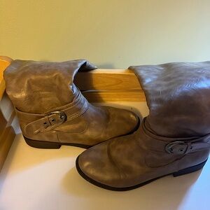 High Boots BAMBOO Women's Tan Leather  (hits just under knee) Size 8